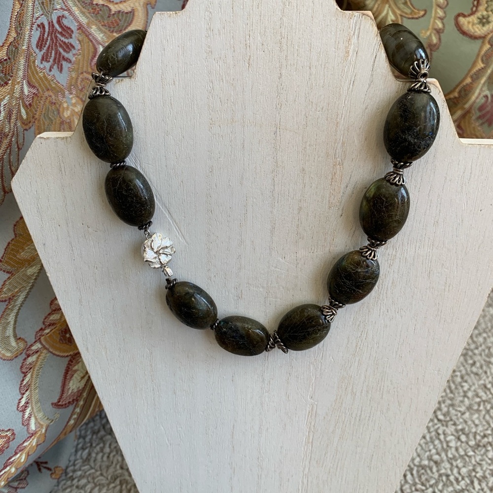 Large Labradorite Beaded Necklace